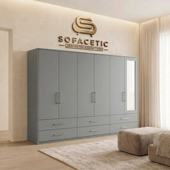 6 Door Grey color Wardrobe