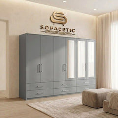 6 Door Grey color Wardrobe