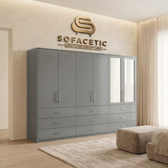 6 Door Grey color Wardrobe