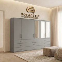 6 Door Grey color Wardrobe