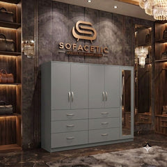5 Door Grey color Wardrobe