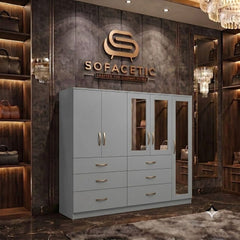 5 Door Grey color Wardrobe