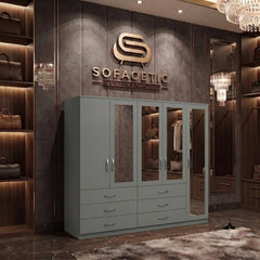 5 Door Grey color Wardrobe