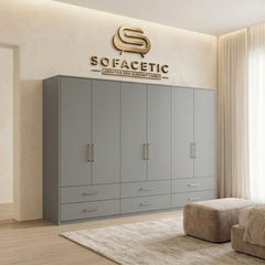 6 Door Grey color Wardrobe