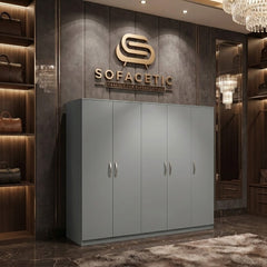 5 Door Grey color Wardrobe