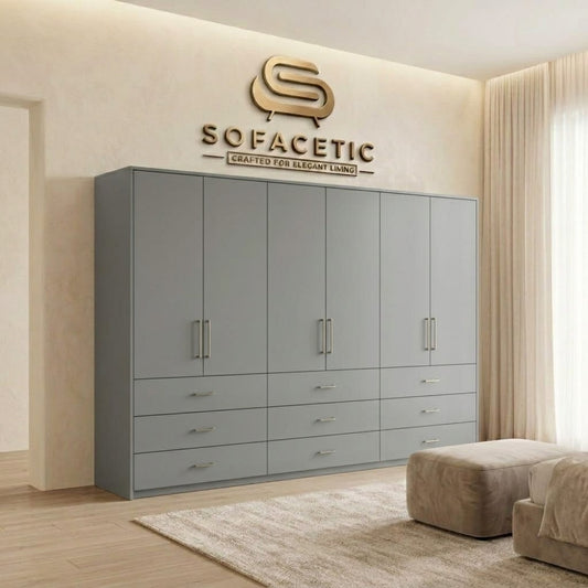 6 Door Grey color Wardrobe