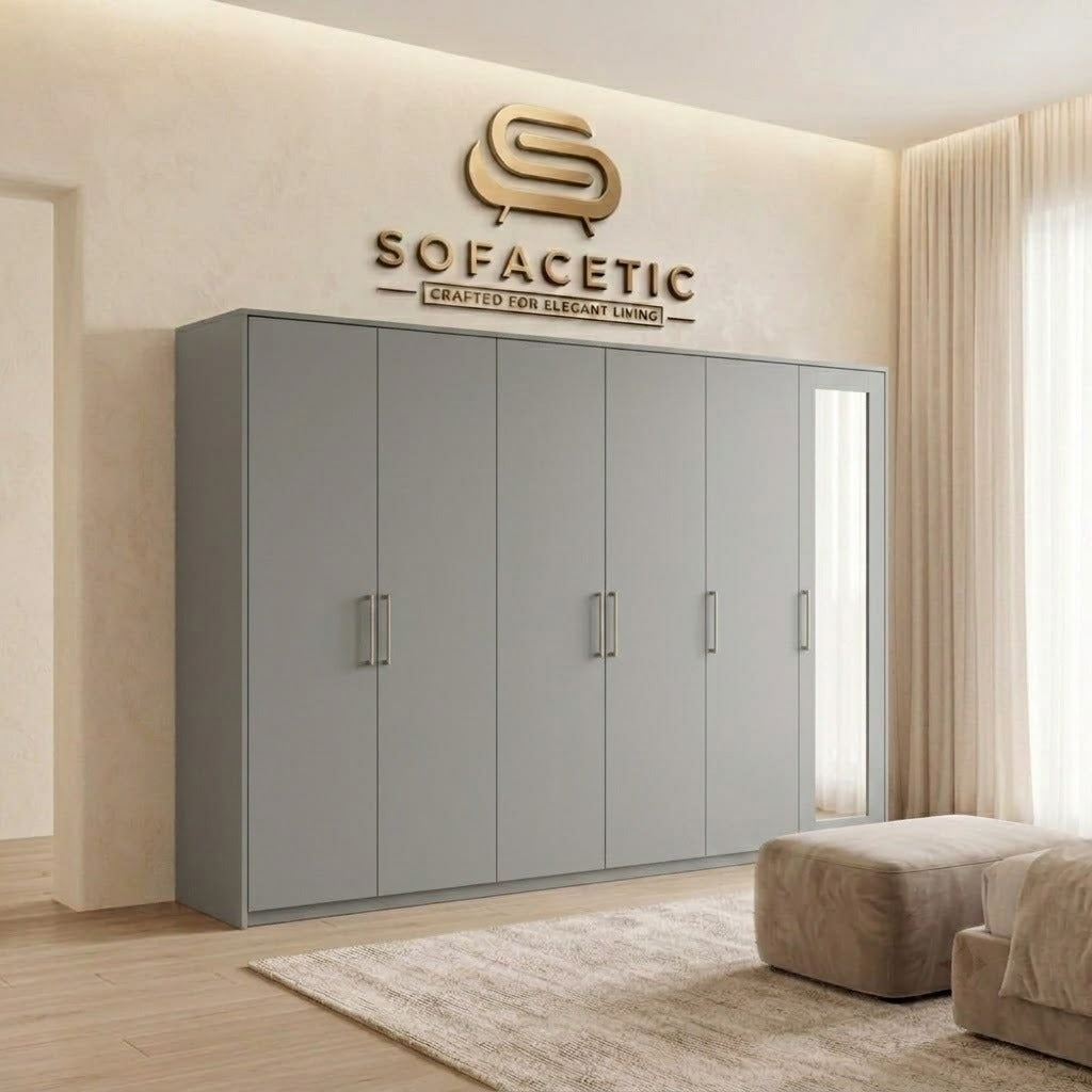 6 Door Grey color Wardrobe