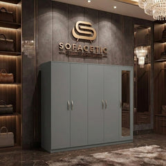 5 Door Grey color Wardrobe