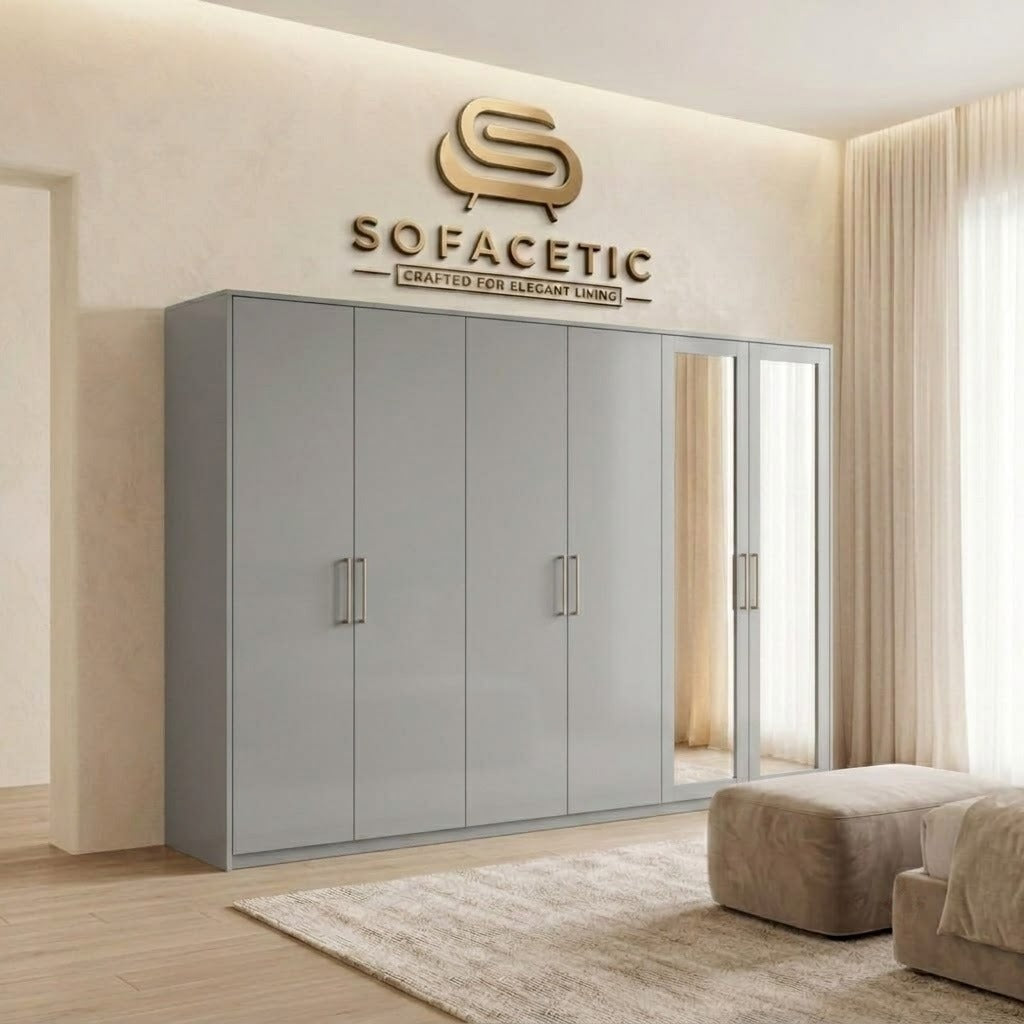 6 Door Grey color Wardrobe