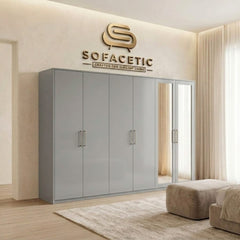 6 Door Grey color Wardrobe