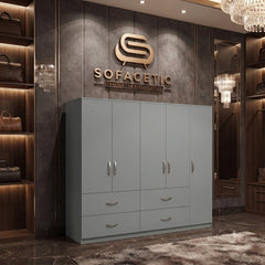 5 Door Grey color Wardrobe