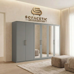 6 Door Grey color Wardrobe