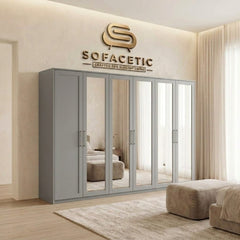 6 Door Grey color Wardrobe