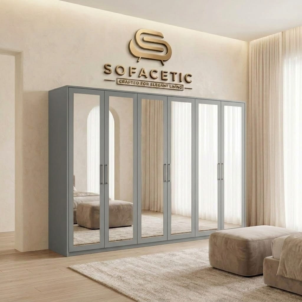 6 Door Grey color Wardrobe