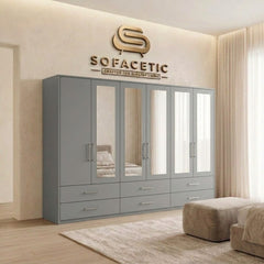 6 Door Grey color Wardrobe