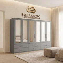 6 Door Grey color Wardrobe