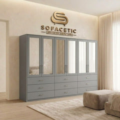 6 Door Grey color Wardrobe