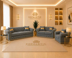 Madrid Jumbo Cord Fabric Chesterfield Sofa Set