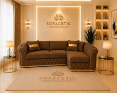 Madrid Jumbo Cord Fabric Chesterfield Sofa Set