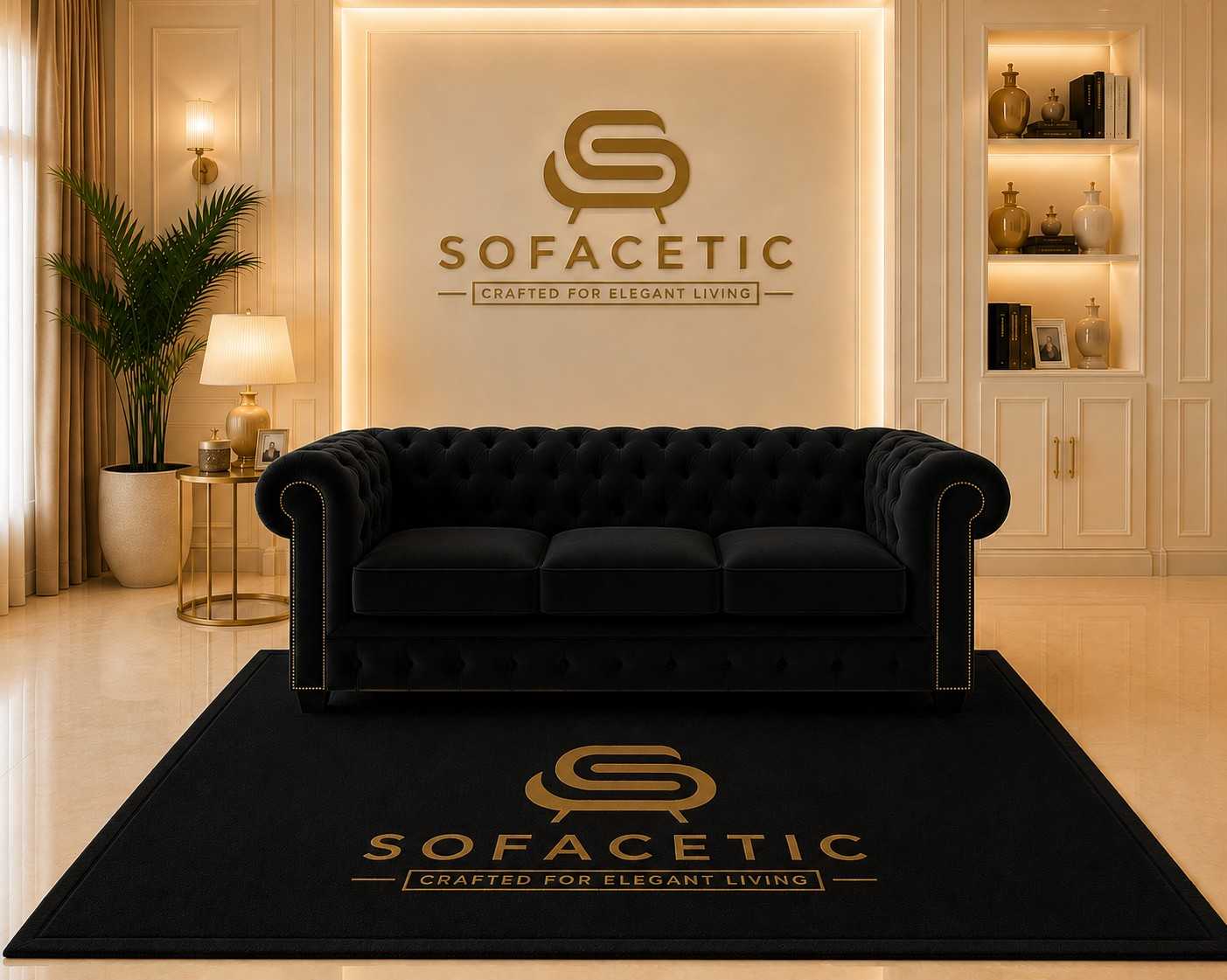 Madrid Naples Fabric Chesterfield Sofa Set