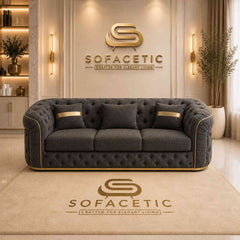 Madrid Naples Fabric Chesterfield Sofa Set