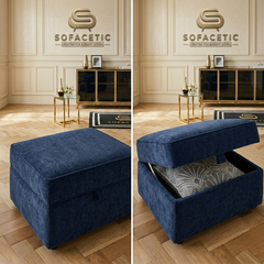 Storage Footstool in Chenille Fabric