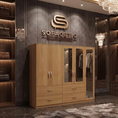 5 Door Oak color Wardrobe