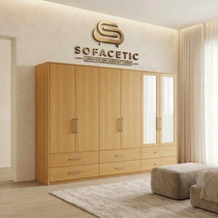 6 Door Oak color Wardrobe