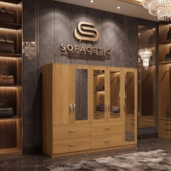 5 Door Oak color Wardrobe