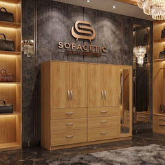 5 Door Oak color Wardrobe