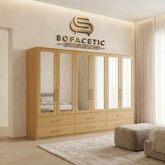 6 Door Oak color Wardrobe