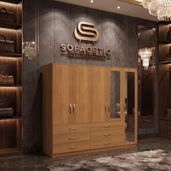 5 Door Oak color Wardrobe