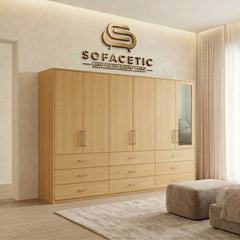 6 Door Oak color Wardrobe