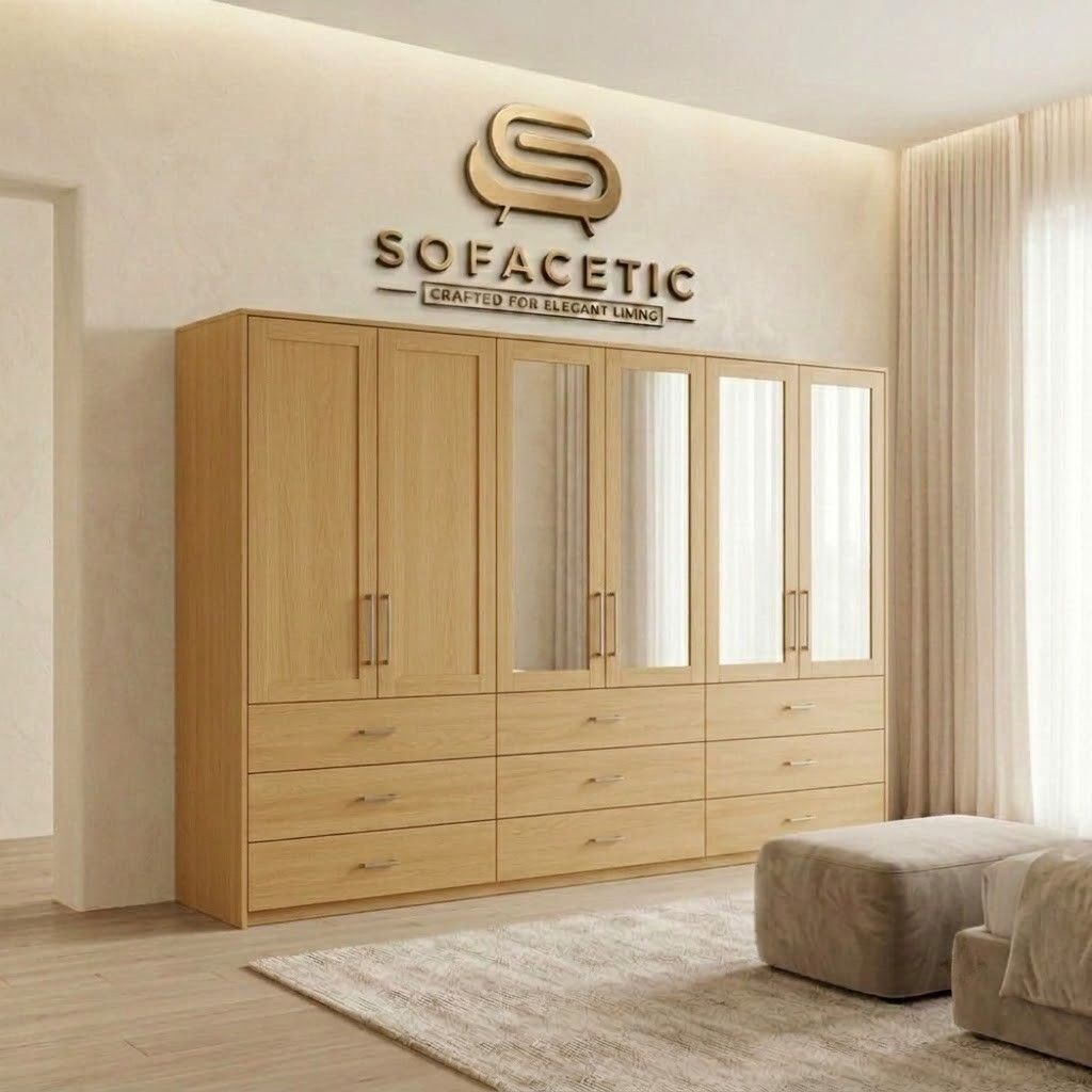6 Door Oak color Wardrobe