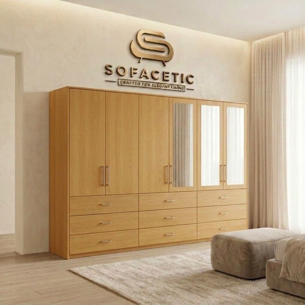 6 Door Oak color Wardrobe