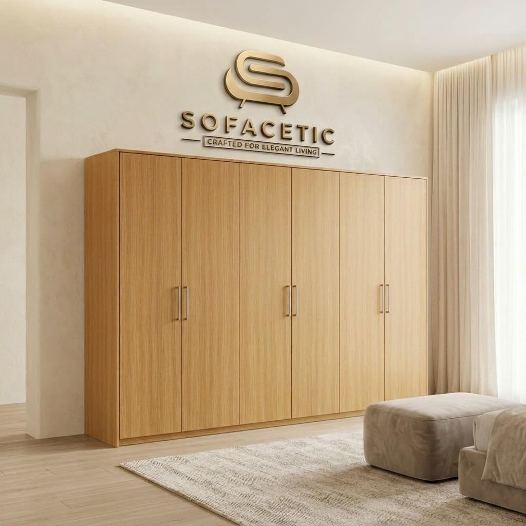 6 Door Oak color Wardrobe