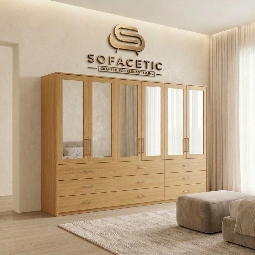 6 Door Oak color Wardrobe