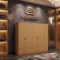 5 Door Oak color Wardrobe