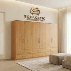 6 Door Oak color Wardrobe