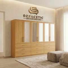6 Door Oak color Wardrobe