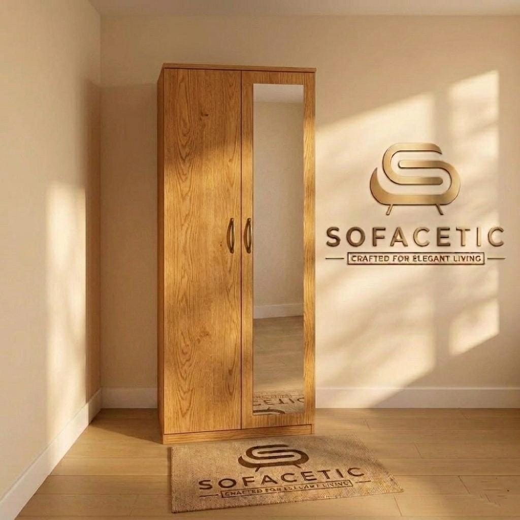 2 Door Oak Color Wardrobe