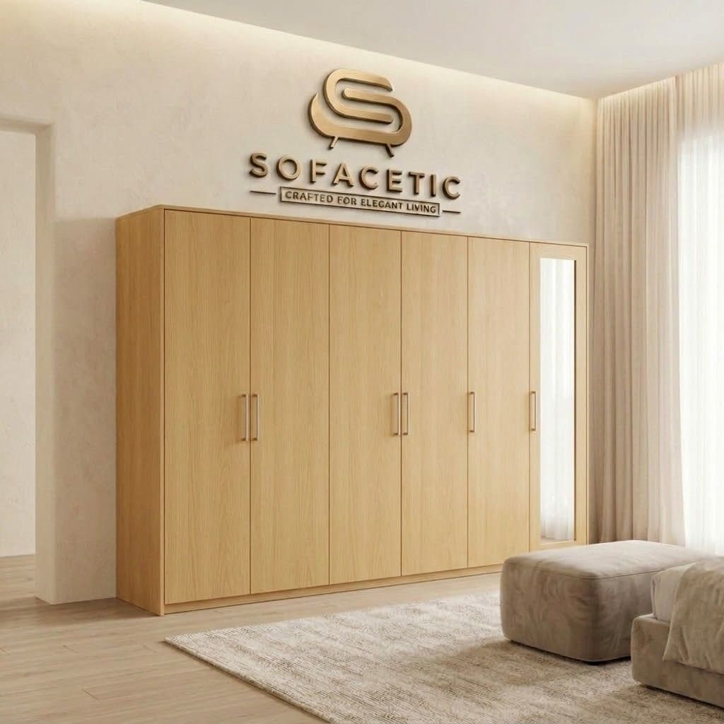 6 Door Oak color Wardrobe
