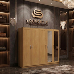 5 Door Oak color Wardrobe