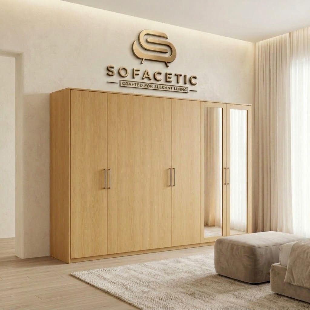 6 Door Oak color Wardrobe