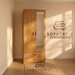 2 Door Oak Color Wardrobe