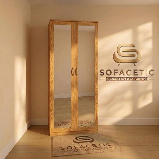 2 Door Oak Color Wardrobe