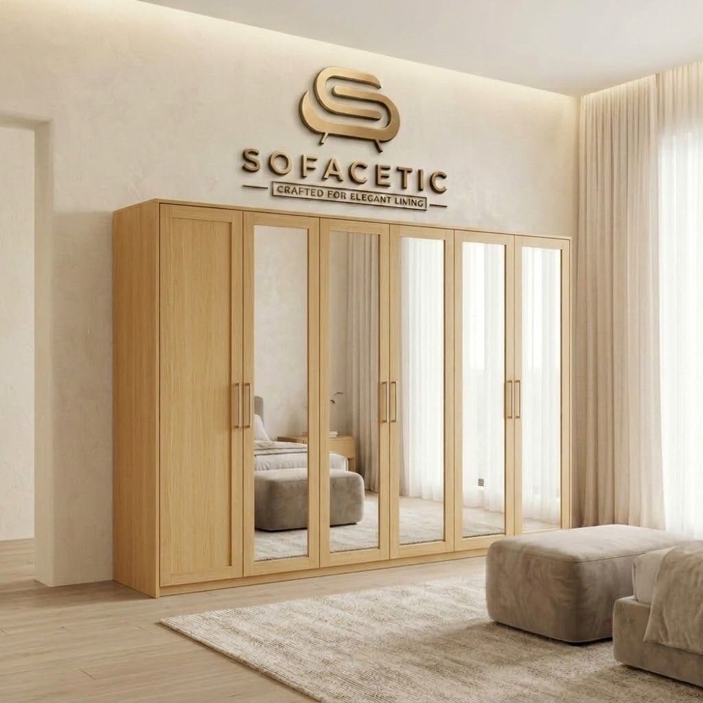 6 Door Oak color Wardrobe