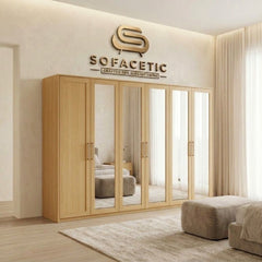 6 Door Oak color Wardrobe