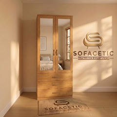 2 Door Oak Color Wardrobe