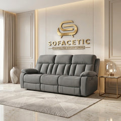 Vancouver Leather Recliner Sofa Grey Set
